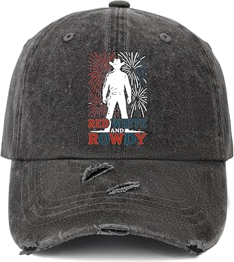 Red White and Rowdy Hat Women Funny Baseball Caps Funny Gifts