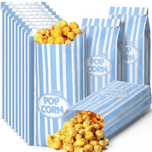 Miniatura 17 de Sherr 1000 Piezas Bolsas de Palomitas de Maíz de 1 Onza a Granel Negras con Rayas Retro Desechables para Noches de Película Navidad Circo Carnaval
