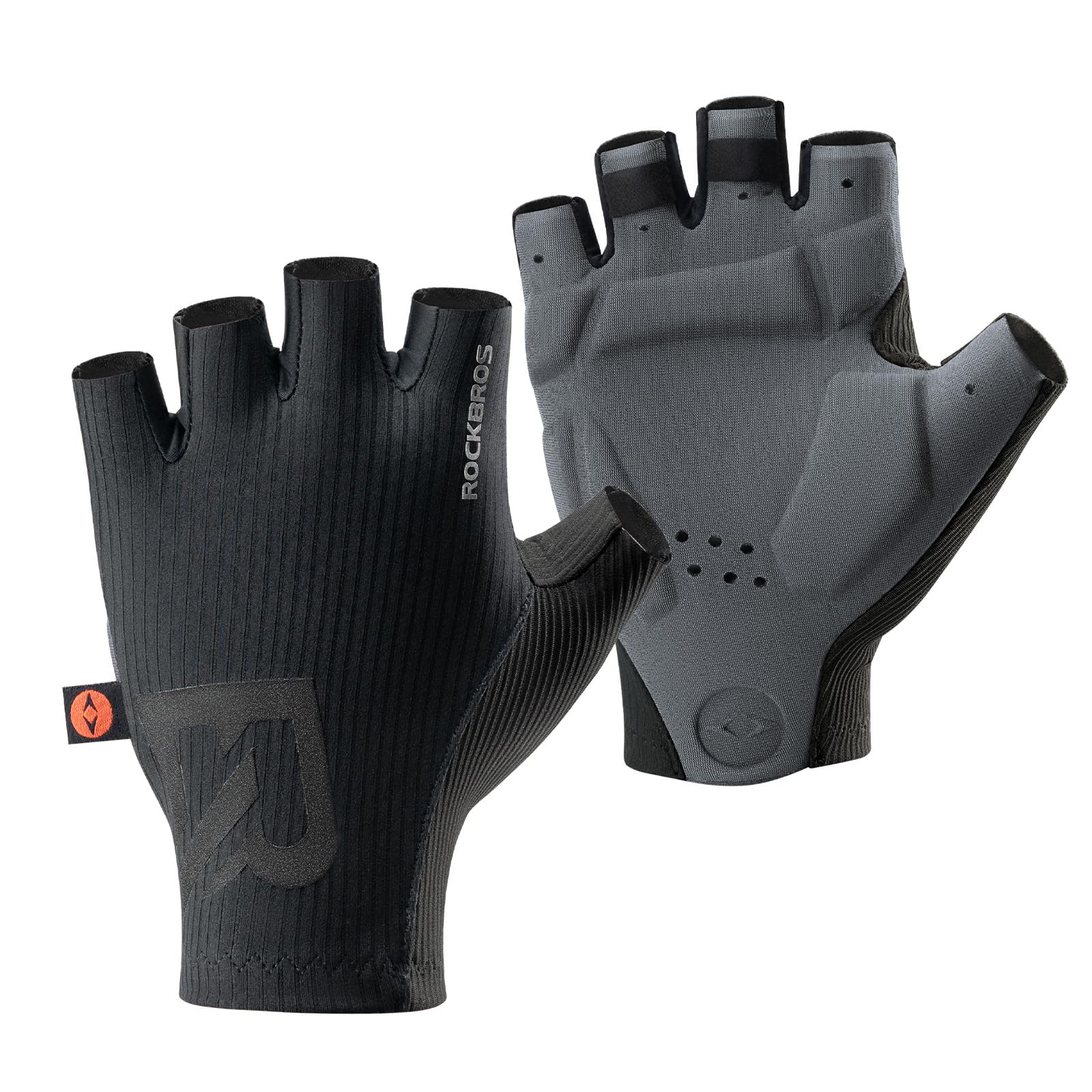 ROCKBROS Guanti Ciclismo Estivi, Guanti a Mezze Dita Uomo Donna, Traspiranti e Ammortizzanti, con Imbottitura Ergonomica 3D, per MTB, Bici da Strada, Gravel, Palestra