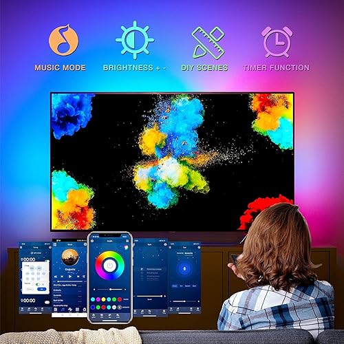 Miniatura 3 de DAYBETTER Luces LED para TV, retroiluminación LED de TV de 10 pies, luces LED de TV para luces de TV de 32 a 43 pulgadas detrás, tira de luces LED
