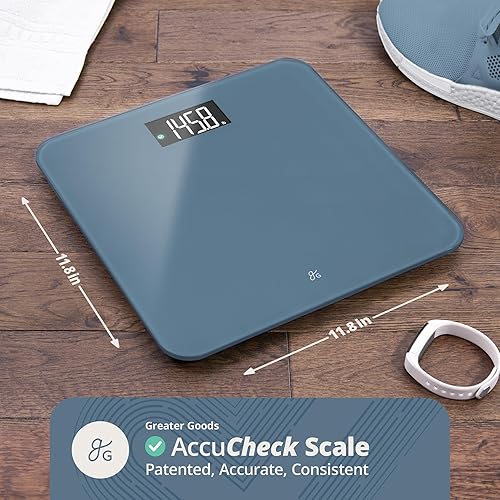 Miniatura 10 de Báscula digital Greater Goods AccuCheck para peso corporal Gris cenizo, Negro, Transparente, Blanco