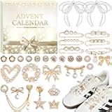 Advent Calendar 2025 for Girls Women DIY Shoe & Socks Charm Jewelry Kit with Brooches and Pins Christmas Countdown Calendar