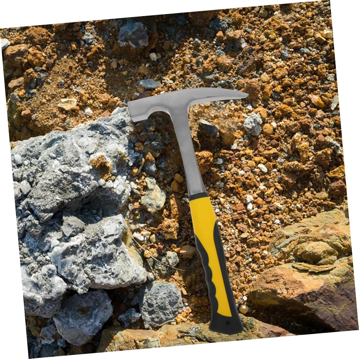 POPETPOP Masonry Exploration Hammer Shock-absorbing Grip Ergonomic Design for Geological Surveys Multi-purpose Tool for Professionals and Hobbyists Pointed