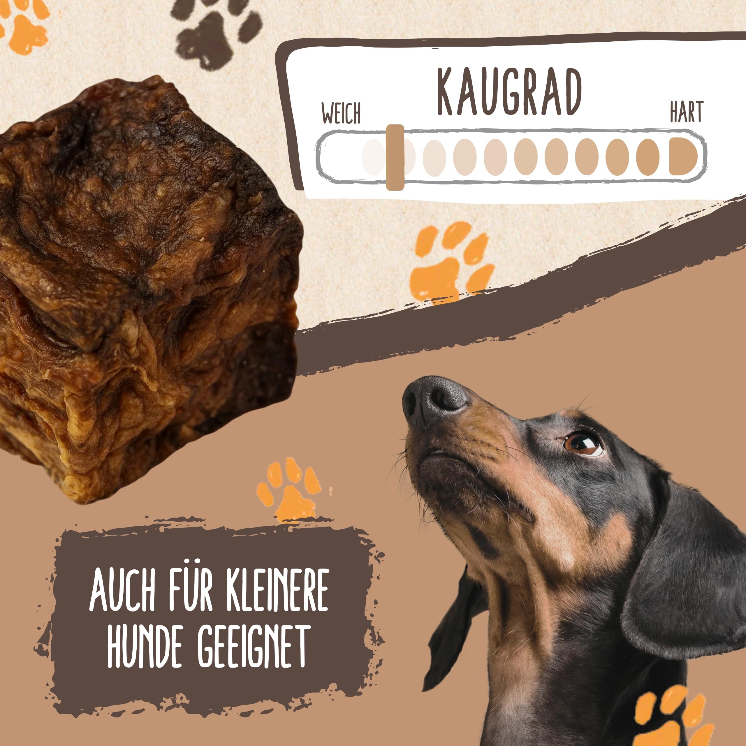 HappyPaw 1 kg di polmoni bovini (a cubetti) – 100% naturale per cani – ideale allenamento – asciugato delicatamente, ricco di proteine e basso contenuto di grassi – Snack senza additivi e senza