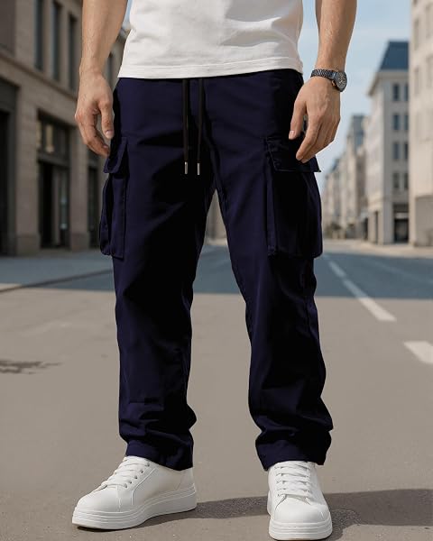 Pantalones cargo para hombre con bolsillos, pantalones deportivos al aire libre, moda casual - 3