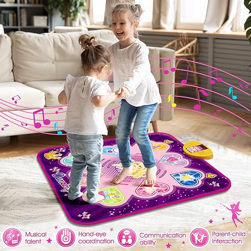 Miniatura 2 de KIZZYEA Juguetes de tapete de baile para niñas de 3, 4, 5, 6, 7, 8 años o más, almohadilla de baile musical con 7 modos de juego, luces LED, música
