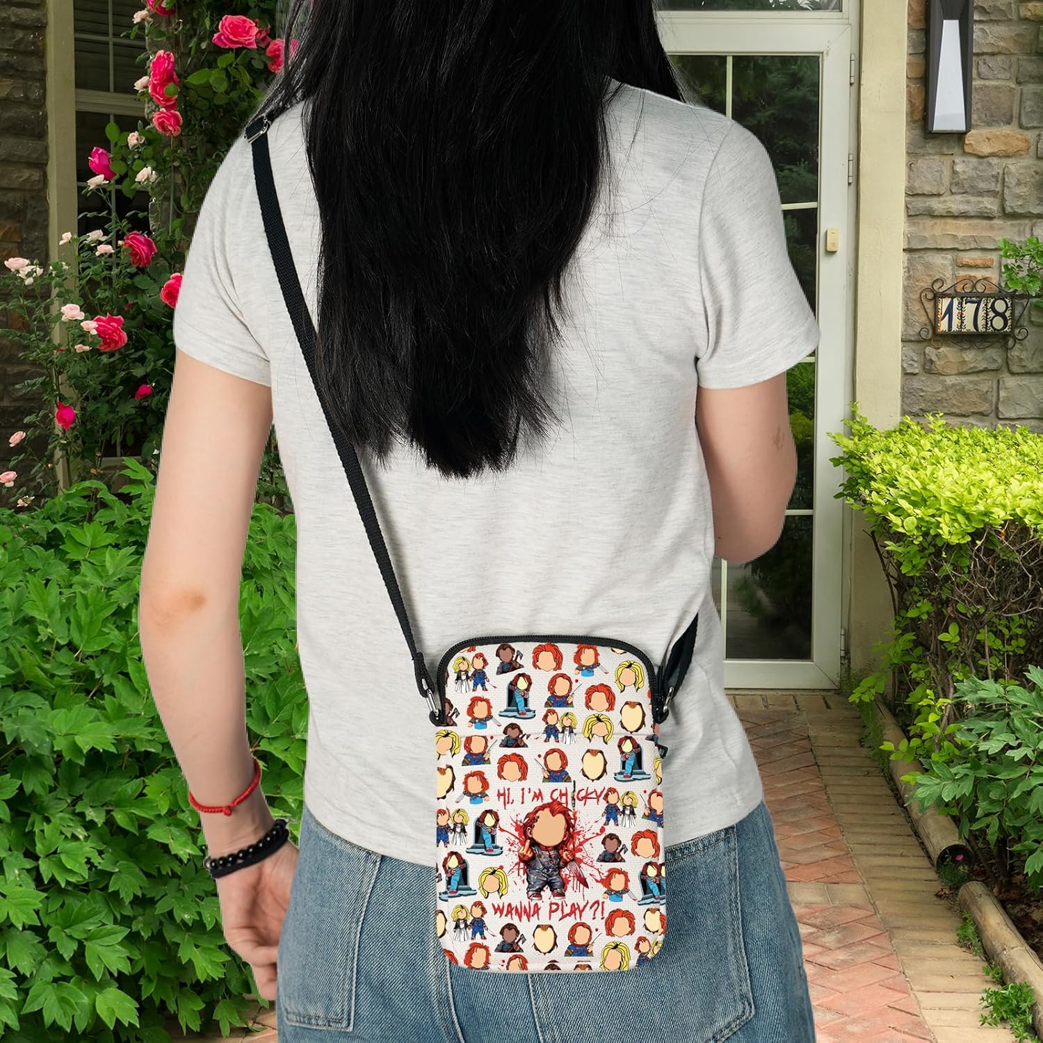 WZMPA Killer Doll Bride Fans Crossbody Bag Horror Gift Wanna Play Don't Call Me Sweetie Shoulder Bag Evil Doll Merchandise - Image 3