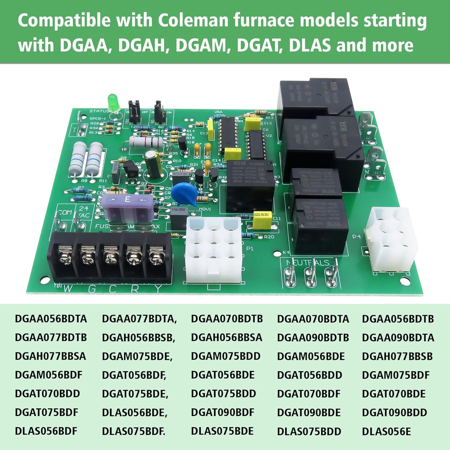 S1-7990-319P Furnace Control Circuit Board， Replacement for Coleman Evcon York Luxaire 7990-319P ICM2801 031-01910-000 031-01932-002