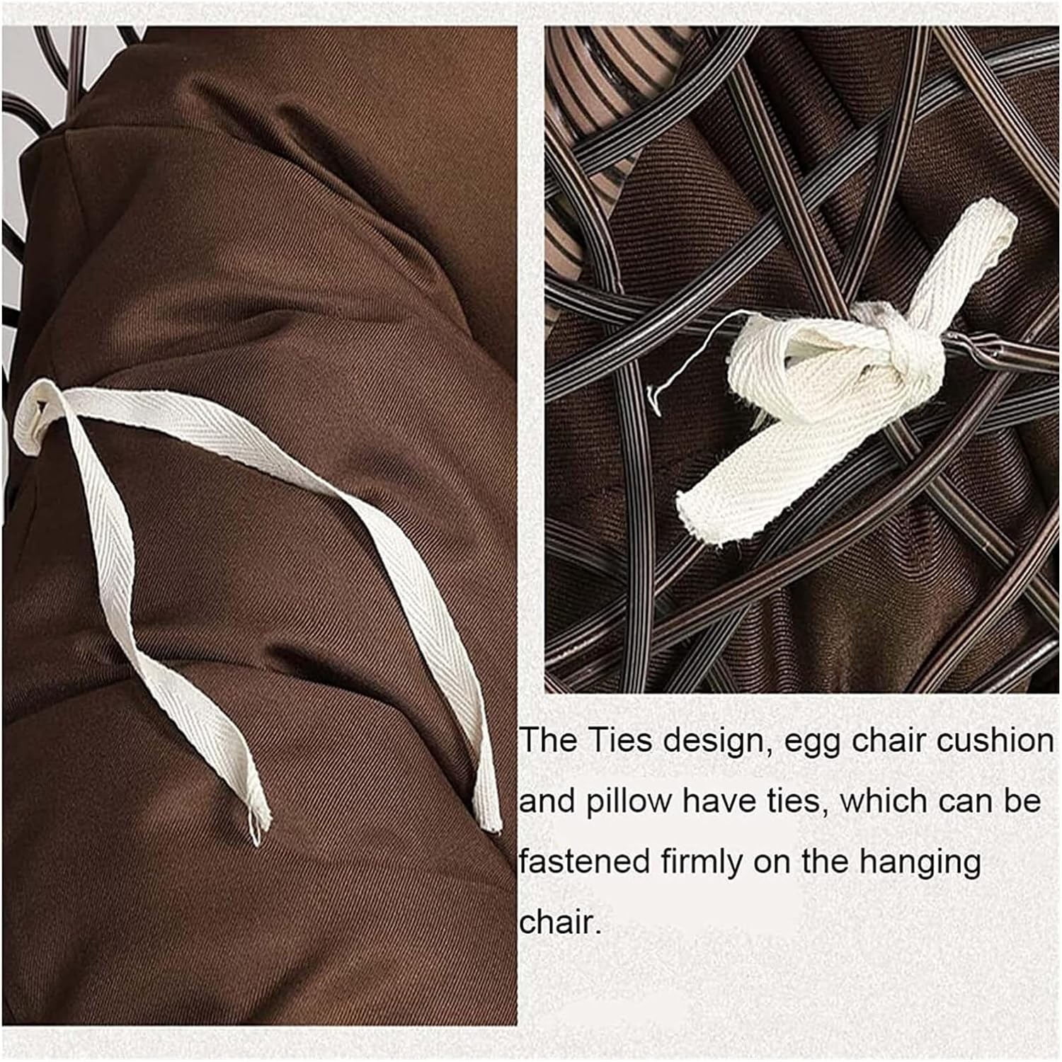 BAFAFA Garden Swing Cushion Replacement, Detachable Thicken Hanging Basket Chair Cushions Washable for Indoor and Outdoor Garden Offices(Cushion Only)