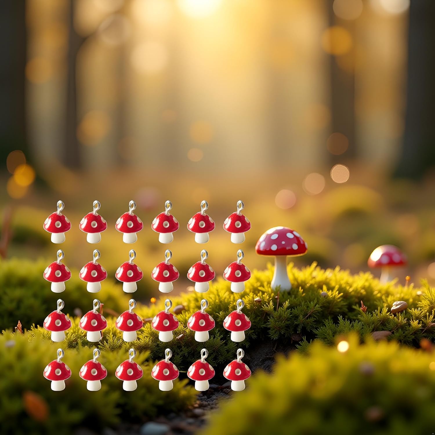 30 PCS Mini Resin Mushroom Charms Pendant Jewelry Findings Charms for Craft Jewelry Making, Charm, Beading and Jewelrys Making, Arts, Crafts and Sewing image 5