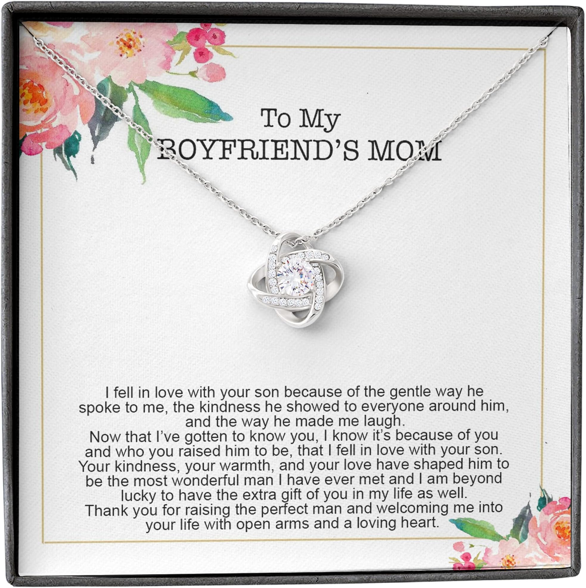 To My Boyfriends Mom Necklace - Jewelry Gifts For Boyfriends Mom, Mothers Day Gifts For Boyfriend'S Mom, To My Boyfriends Mom Gifts On Birthday, Christmas, Thanksgiving, Valentines