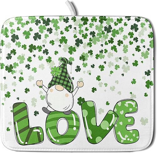 Vista 106 de Daisy On Old - Tapete de secado de platos de madera para encimera de cocina, tapete de secado de madera turquesa de 18 x 24 pulgadas con tapete