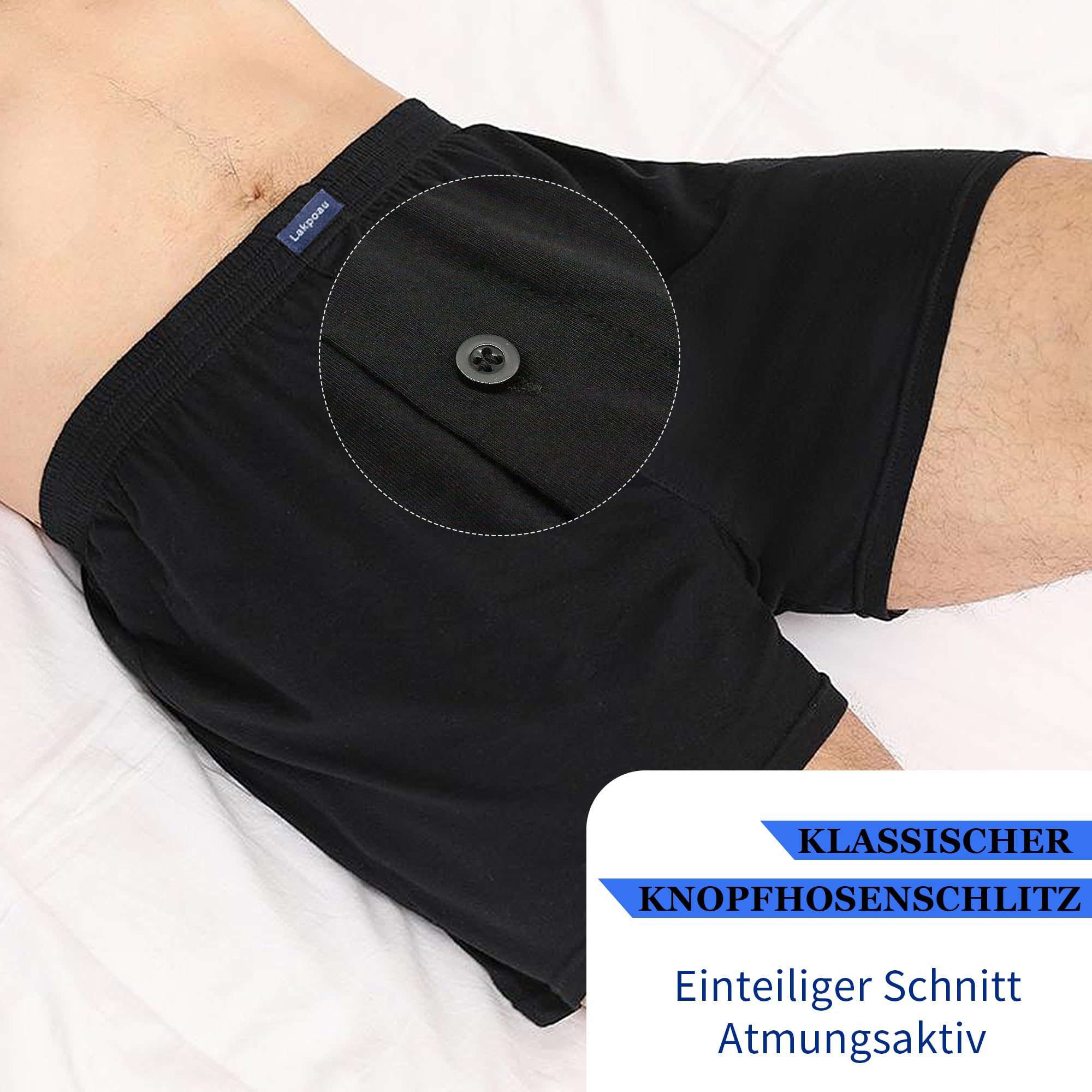 Boxershorts Herren 6er Pack Männer Unterhosen Weiche Lockere Boxer Unterwäsche Baumwolle Atmungsaktive Komfortable mit elastischem Bund Multipack Gr. M-4XL