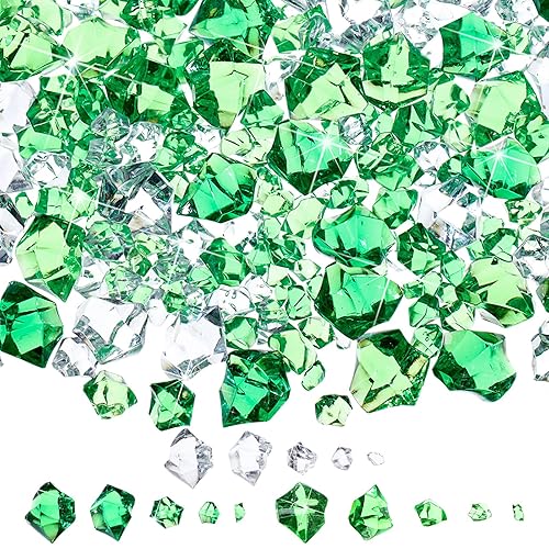 Syhood 570 Pcs 5 Sizes Green and Clear Fake Crushed
