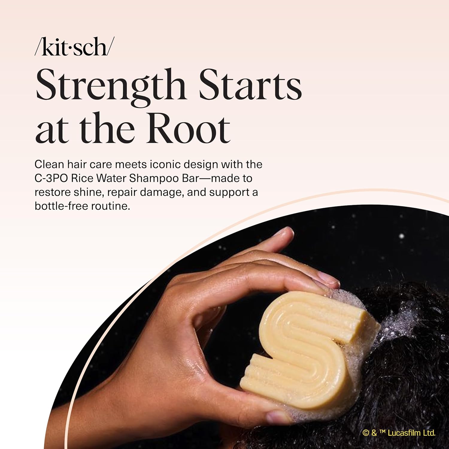 Kitsch Rice Water Protein Shampoo Bar for Hair Growth x Star Wars C-3PO Design - Strengthening Hair Shampoo for Men and Women - Paraben, Silicone & Sulfate-Free, Vegan Hair Care - 3.2 oz - Image 8