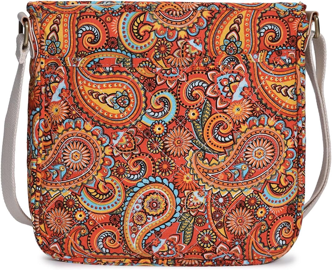 Malirona Women 's Durable Floral Crossbody Bag Canvas Messenger Handbag Multi Pocket Travel Satchel Purse - Image 4