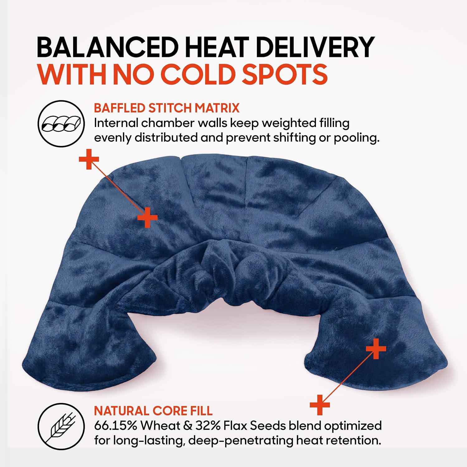 Sharper Image Heated Neck & Shoulder Wrap - Microwavable Warm & Cooling Plush Pad, Scented Aromatherapy (100% Natural Lavender & Herb Spa Blend), Pain Tension Headache Relief Therapy, Gift for Women