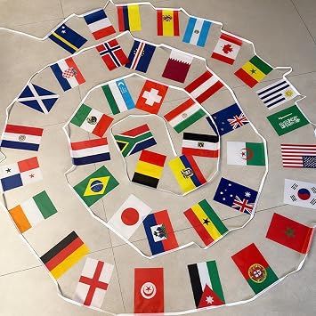World Cup Bunting 2026, 48 Participating Countries Flags Banner, World Cup Football 2026 Decorations for Garden, Bar, Party & Outdoor Decor, Football Fans Sports Gatherings (15m)