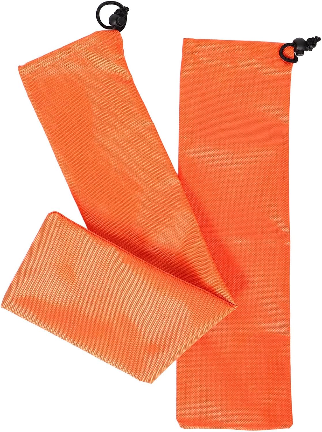 BESTonZON 2pcs Orange Waterproof Drawstring Storage Bag Long Oxford Cloth