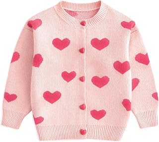 Little Girls’ Knit Sweater Puff Sleeve Crew Neck Kids Pullover 2-9 Years