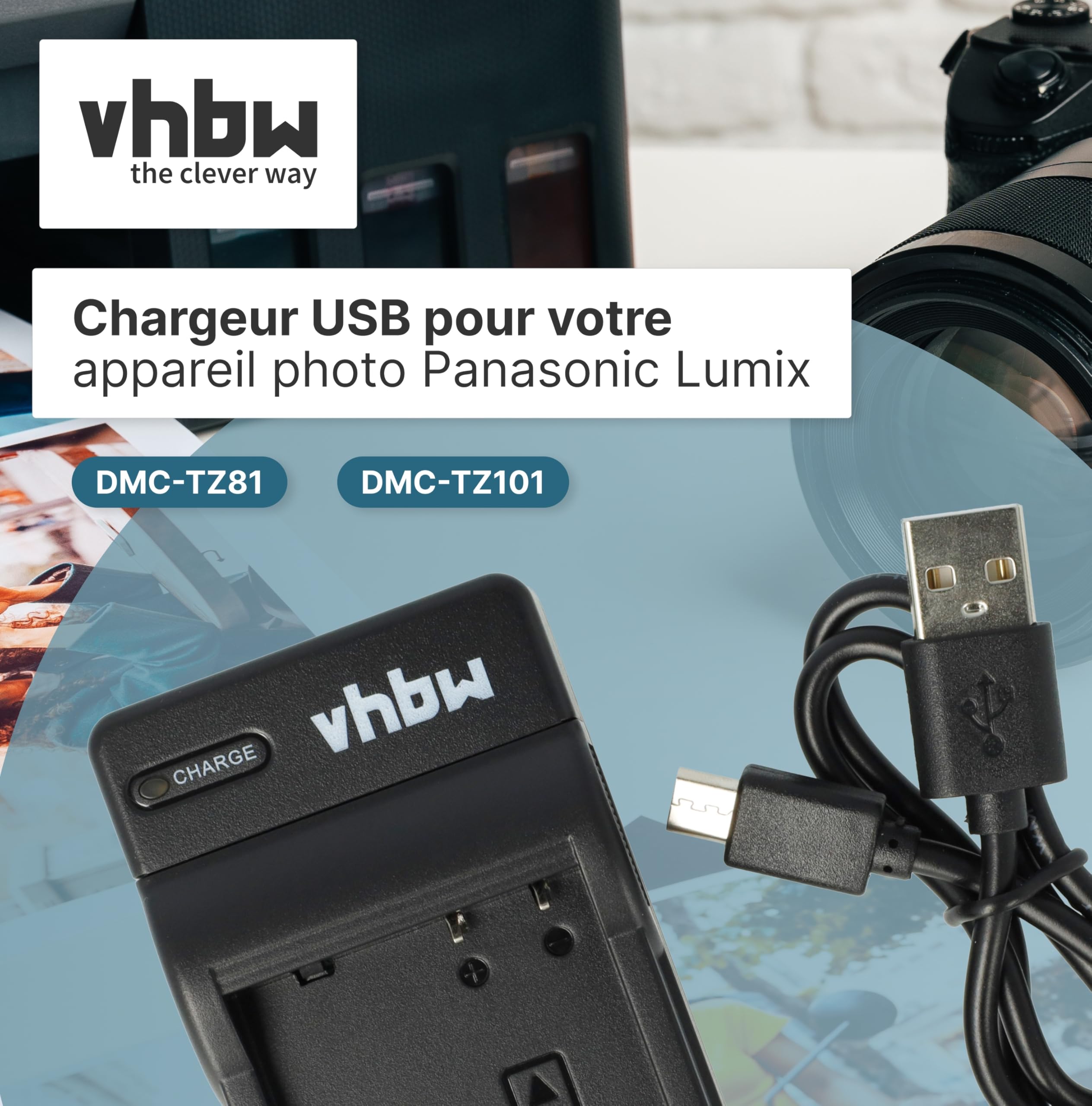 Vhbw 2x Batteries compatible avec Panasonic Lumix DMC-FZ300, DMC-G5