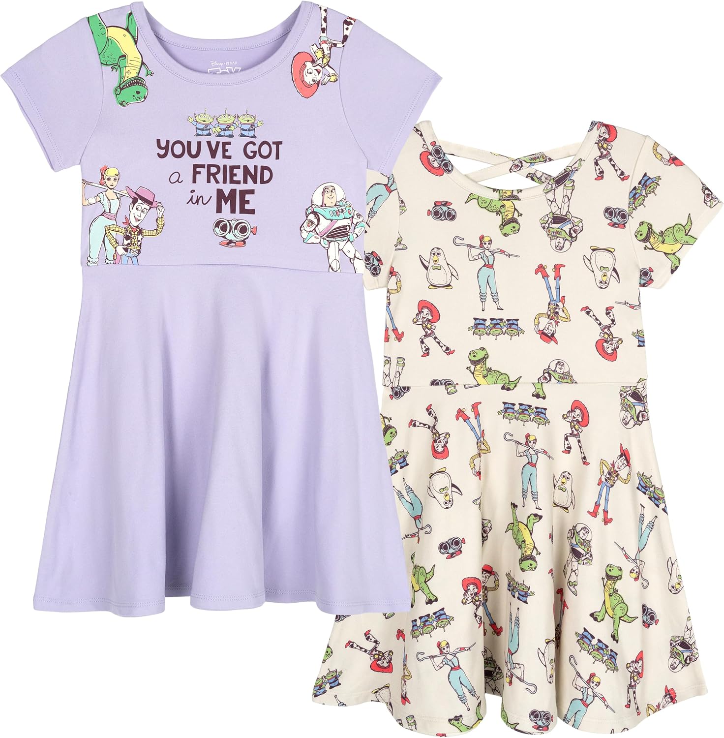 Disney 2 Pack Skater Dresses Infant to Big Kid Sizes (18 Months - 14-16)