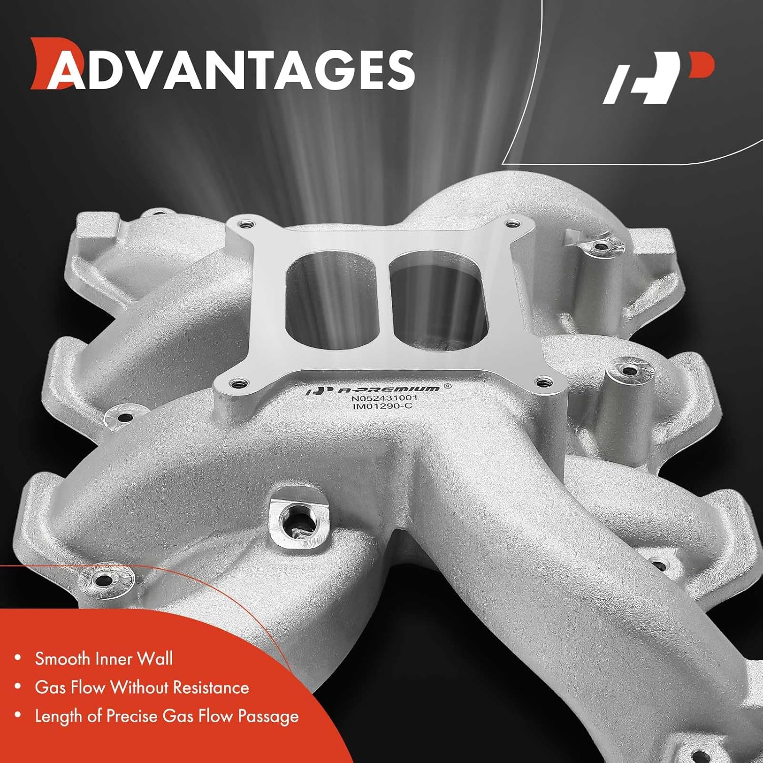 A-Premium Intake Manifold Compatible with GMC Sierra 1500, Yukon, Yukon XL 1500 & Chevrolet Tahoe, Camaro, Corvette, SS & Cadillac Escalade, Escalade ESV, Escalade EXT & Hummer H2 & Pontiac G8, 6.2L