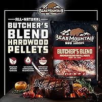 Vista 2 de Bear Mountain BBQ Premium Wood Butcher's Blend - Gránulos para ahumar, mezcla de pellets de madera dura totalmente natural para asar al aire libre