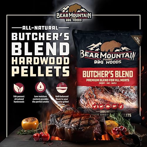 Miniatura 2 de Bear Mountain BBQ Premium Wood Butcher's Blend - Gránulos para ahumar, mezcla de pellets de madera dura totalmente natural para asar al aire libre