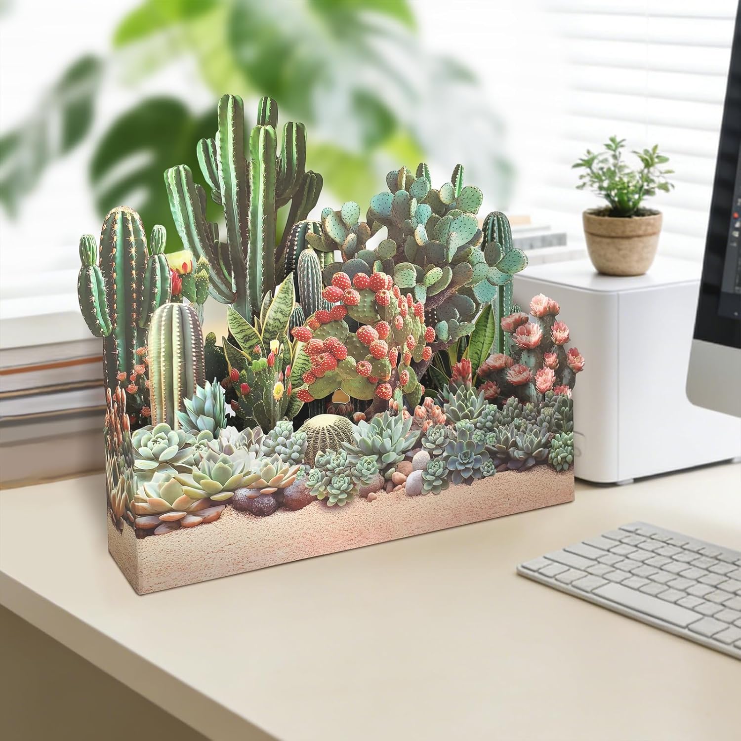 Pop Up Cards, 3D Cactus & Succulent Paper Plants Card, Birthday, Thank You,Get Well Greeting Cards for Friends and Coworkers with Envelope & Note Card (Desert Garden) - Image 6