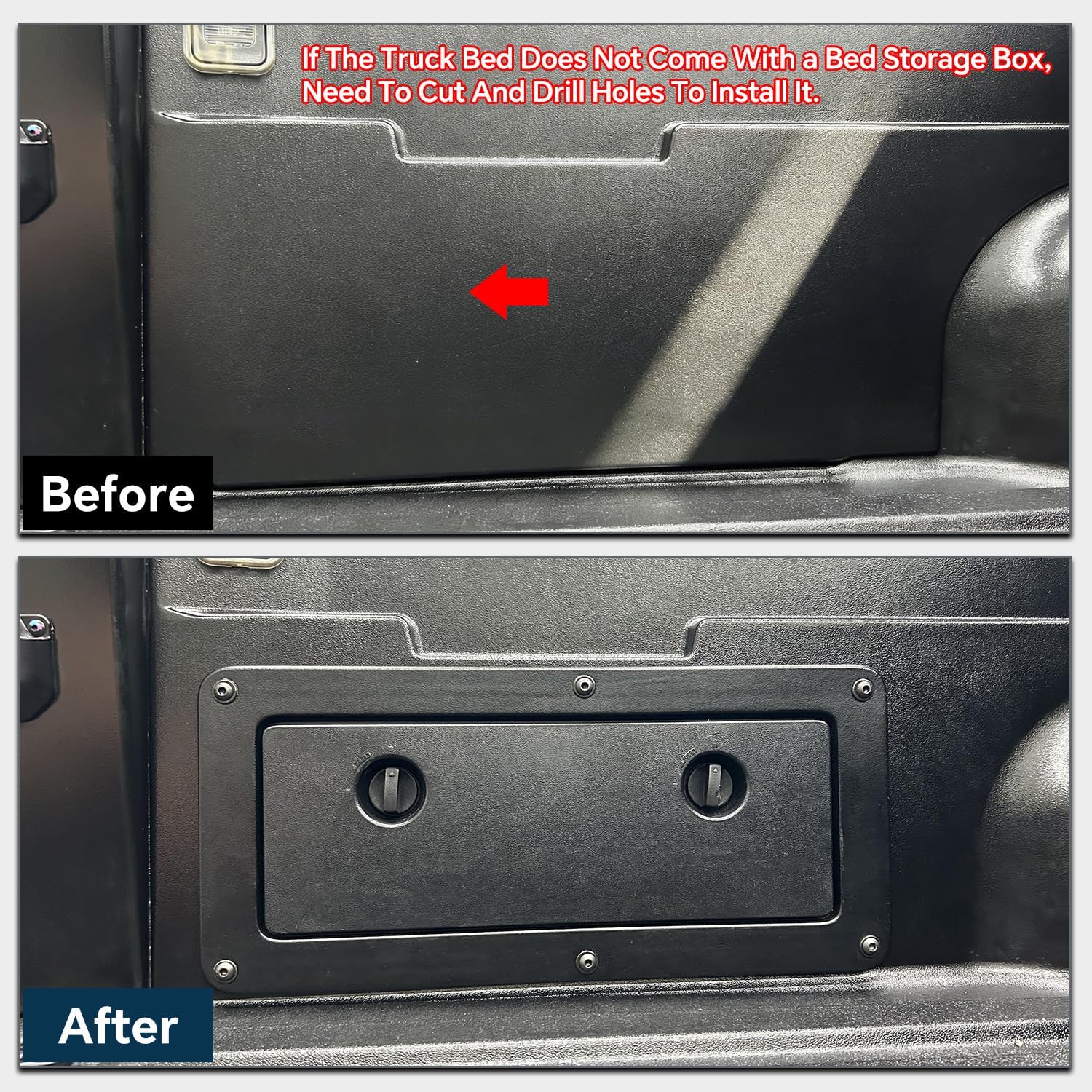 Truck Bed Storage Box with Lid Compatible with 2005-2026 Toyota Tacoma