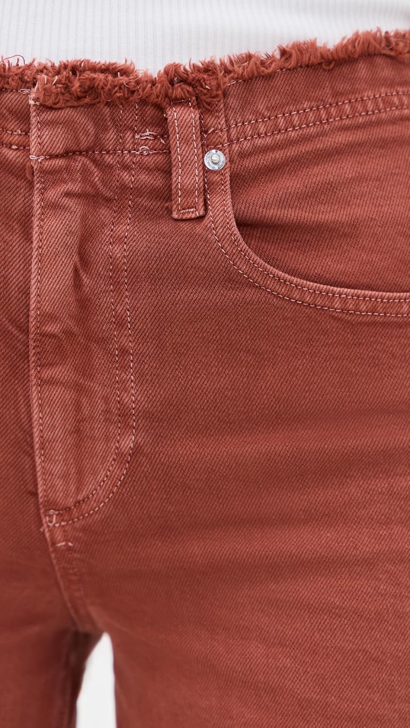 Women's Fray Waist Column Jeans - Image 6