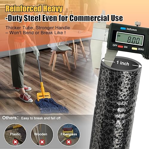 Miniatura 3 de Repuesto de mango de trapeador comercial  60 pulgadas de alta resistencia industrial de portaminas de portaminas, abrazadera ABS de bloqueo rápido,