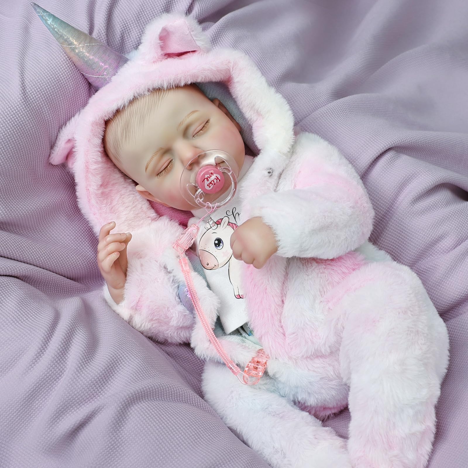 Muñecas Reborn Baby – Muñecas de bebé reales de 20 pulgadas que se ven reales, muñeca niña de vinilo de cuerpo completo en traje de cuerno de fantasía con accesorios, regalo para niñas a 9