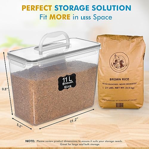 Miniatura 3 de Shazo 2 PC (3.0 gal | 11 L) recipientes de almacenamiento de harina y azúcar con asa de transporte fácil - recipientes de almacenamiento de