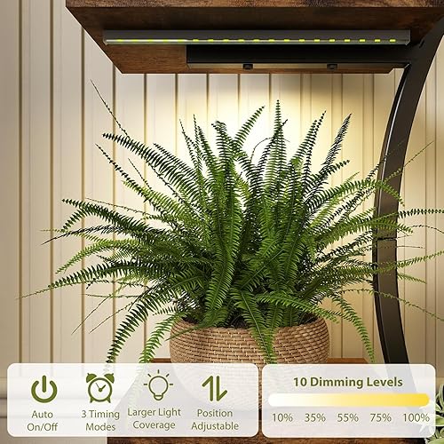 Miniatura 3 de Soporte para plantas de interior con luces de crecimiento, estante para plantas de 65 pulgadas de alto, soportes iluminados para plantas de cultivo