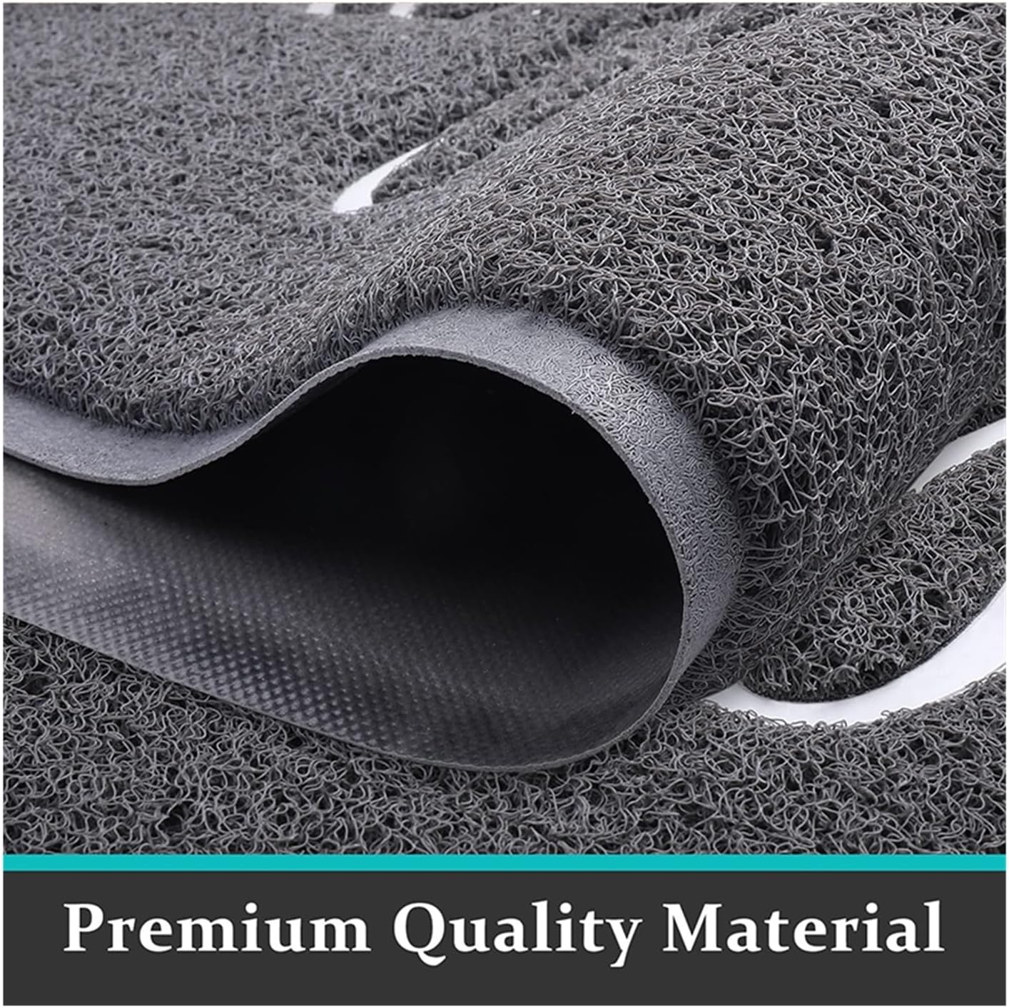 Lettered PVC Entrance Door Mat Non Slip Rubber Floor for Indoor Dirt Trap Absorbent Washable(Grey-Home)
