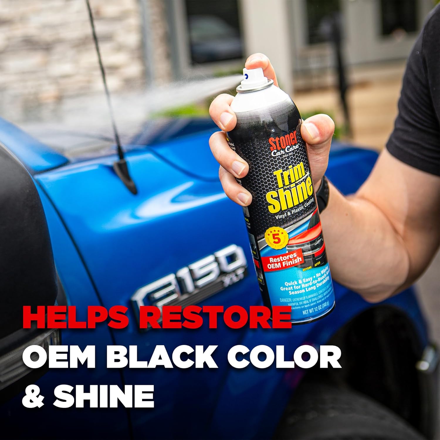 Stoner Car Care 91034-6PK Trim Shine – Black Trim and Plastic Restorer for Cars – Vinyl and Plastic Trim Protectant Coating for Interior and Exterior Use – Fast-Drying No Sling – 12 oz (Pack of 6) - Image 5