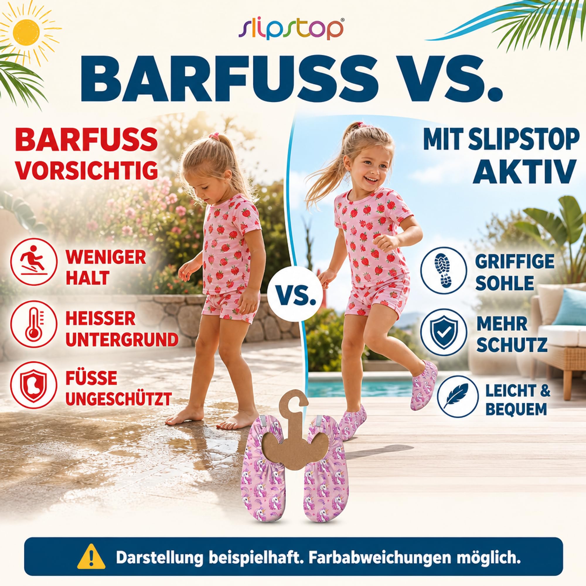 Slipstop Zapatos de playa para niños, antideslizantes, unisex, factor de protección solar 50+, Belle, 30/32 EU
