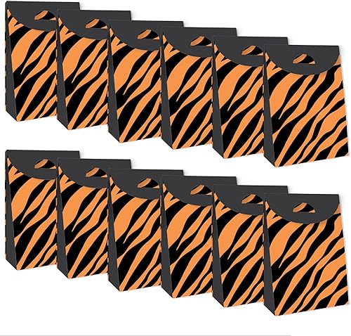 Miniatura 5 de Big Dot of Happiness Tiger Print - Bolsas de regalo de selva - Cajas de regalos para fiesta - Juego de 12