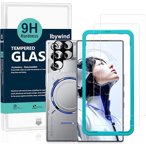 Ibywind for ZTE nubia RedMagic 11 Pro/11 Pro+/11S Pro/11S Pro+ 5G Screen Protector,2 Pack,9H Hardness Tempered Glass and Camera Lens Protector,with Alignment Frame,Full Coverage,Bubble Free
