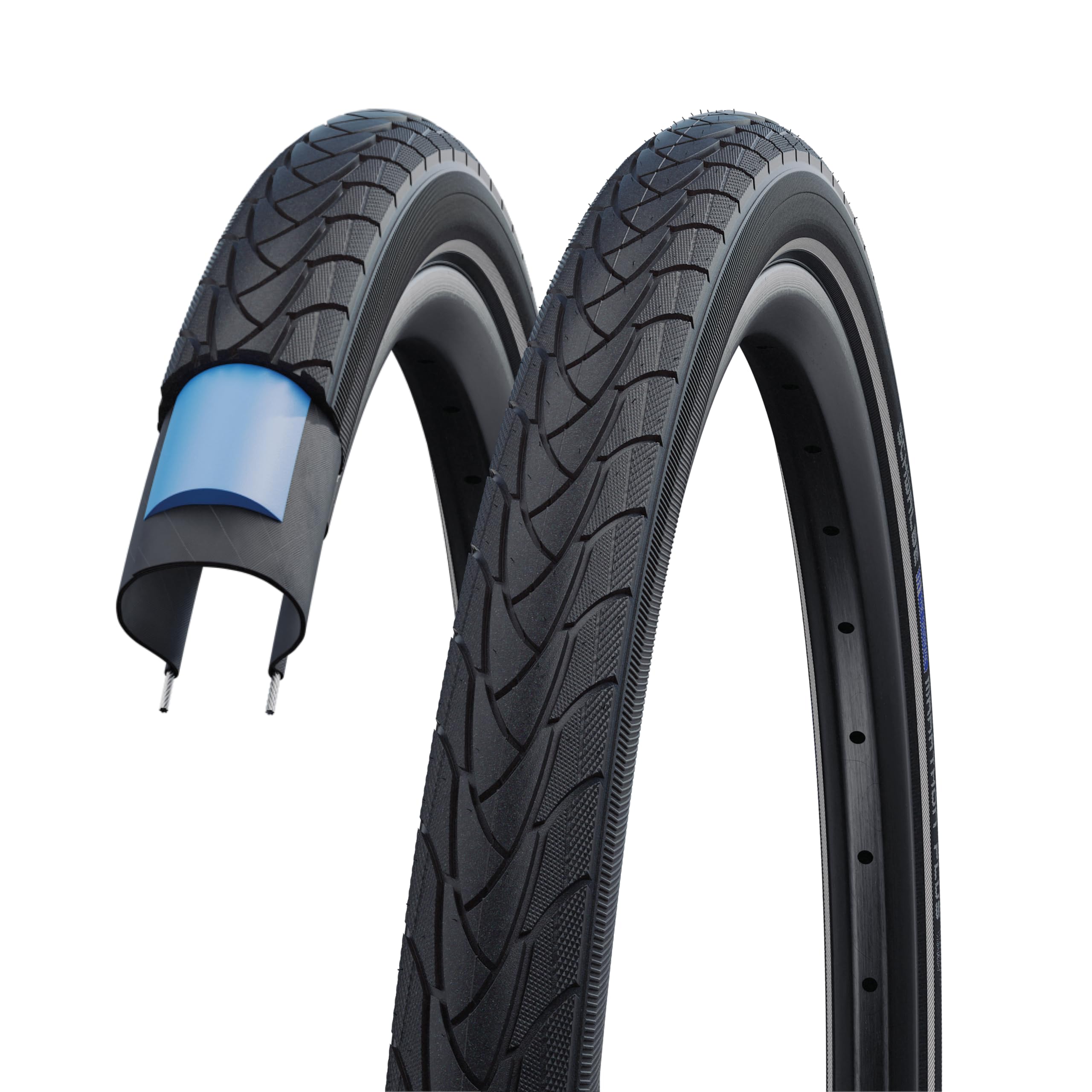 Schwalbe Marathon Plus Fahrrad Reifen // 25-​622 (28×1,​00´´´), Ausführung:​Schwarz, Drahtreifen