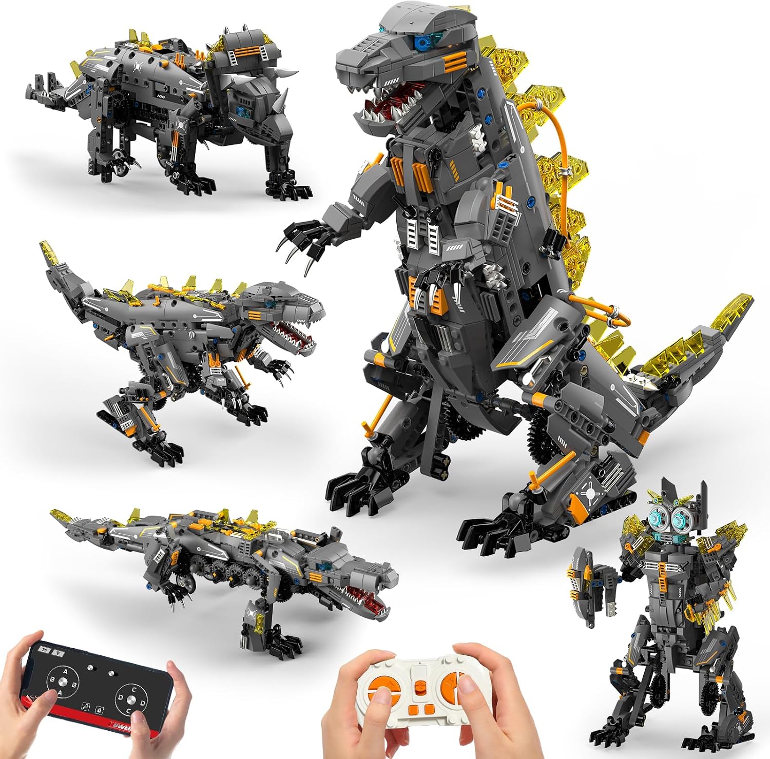 Sunrad 5 in 1 Robot Building Kit 935 PCS, STEM Robotics for Kids Age 8-14+ | APP & Remote Control, Engineering Technc Coding Robotic Toy, Build RC Robot, Rechargeable, Educational Gift for Boys Girls