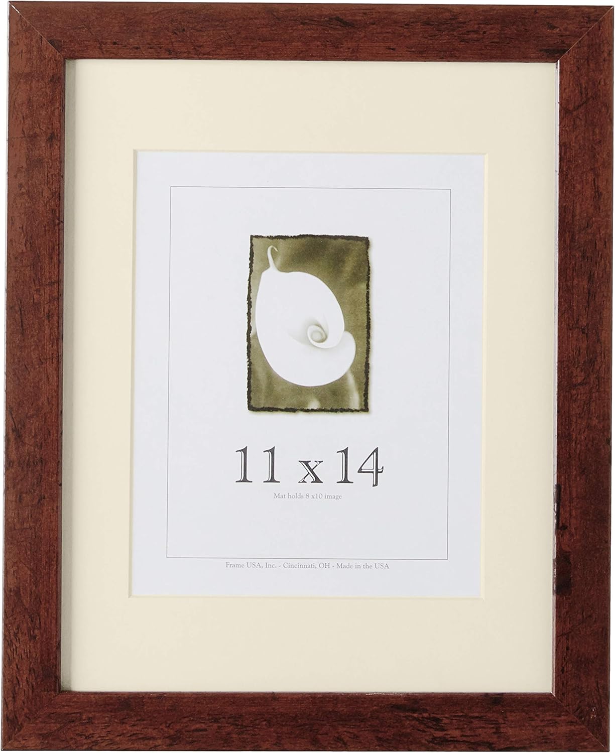 Frame USA Rustic Series 11x14 Wood Grain Picture and Photo Frames (Dark Red)