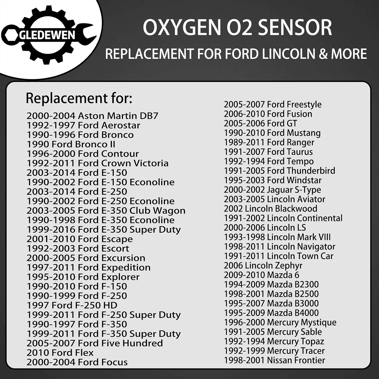 Oxygen Sensor Upstream Downstream O2 Sensor | Compatible with Ford F150 F250 Ranger Expedition Explorer Escape, Mazda Tribute, Lincoln & More | Replace# 15717, 15716, 15664, ZZC318861