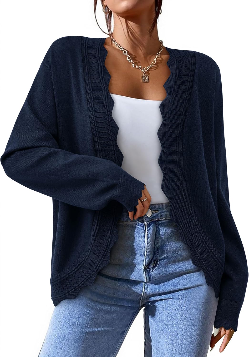 PRETTYGARDEN Cardigans for Women Lightweight Casual Long Sleeve Knitted Open Front Shrugs Sweaters 2026 Fall Clothes - Image 3