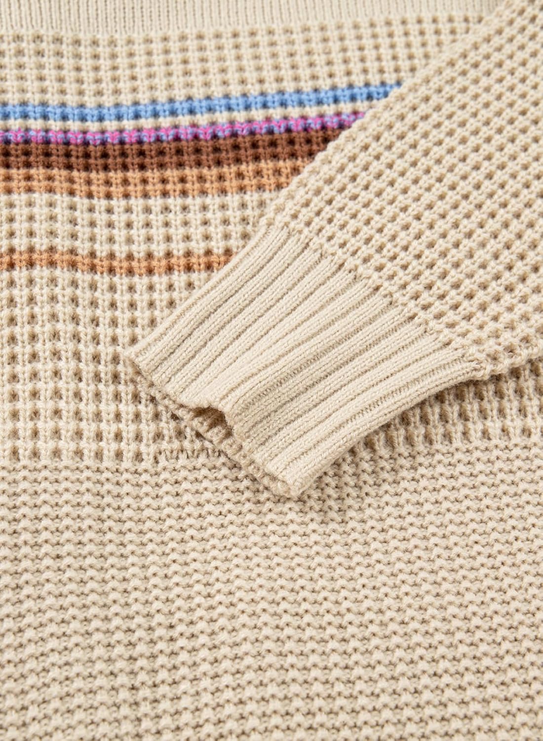 Dokotoo Womens Cardigan Sweaters Long Sleeve Casual Striped Color Block Cable Knit Fall Outfits with Pockets - Image 6