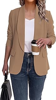 Women's Blazer Business Casual Lapel Collar Long Sleeve Open Front Work Office Suit Jackets Blazer, S-XL