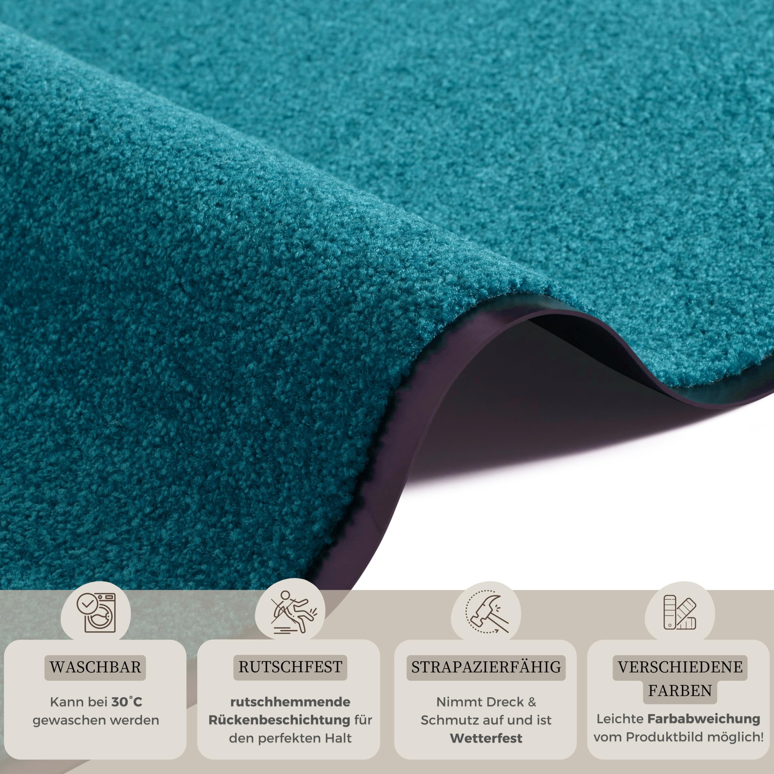 Hanse Home Deurmat (S-XXL) 40 x 60 cm, 12 kleuren, voetmat, outdoor, vuilvangmat, deurmat, wasbaar en weerbestendig, antislip, voor entree en buiten, paars