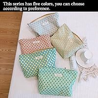 Vista 6 de Bolsas de cosméticos con flores STARDW, bolsas de maquillaje para mujeres y niñas, bolsa de maquillaje de viaje de gran capacidad de lona, bolsa